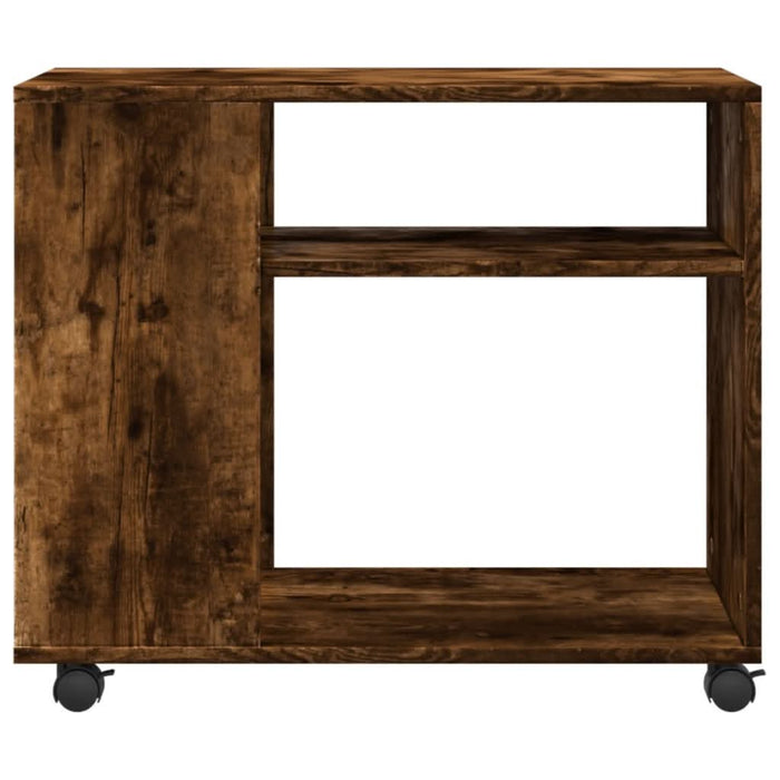 Masă laterală cu roți stejar fumuriu 70x35x60 cm lemn compozit - WALTI WALTI