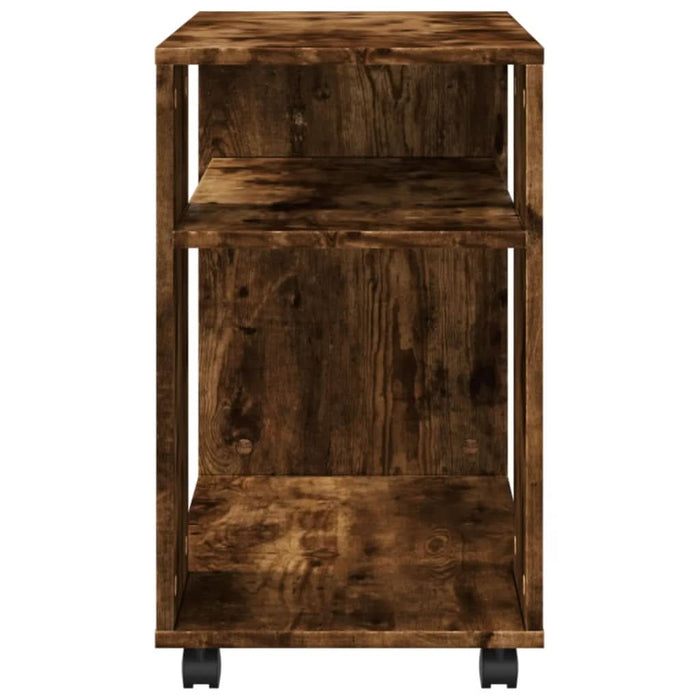 Masă laterală cu roți stejar fumuriu 70x35x60 cm lemn compozit - WALTI WALTI