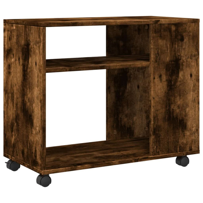 Masă laterală cu roți stejar fumuriu 70x35x60 cm lemn compozit - WALTI WALTI