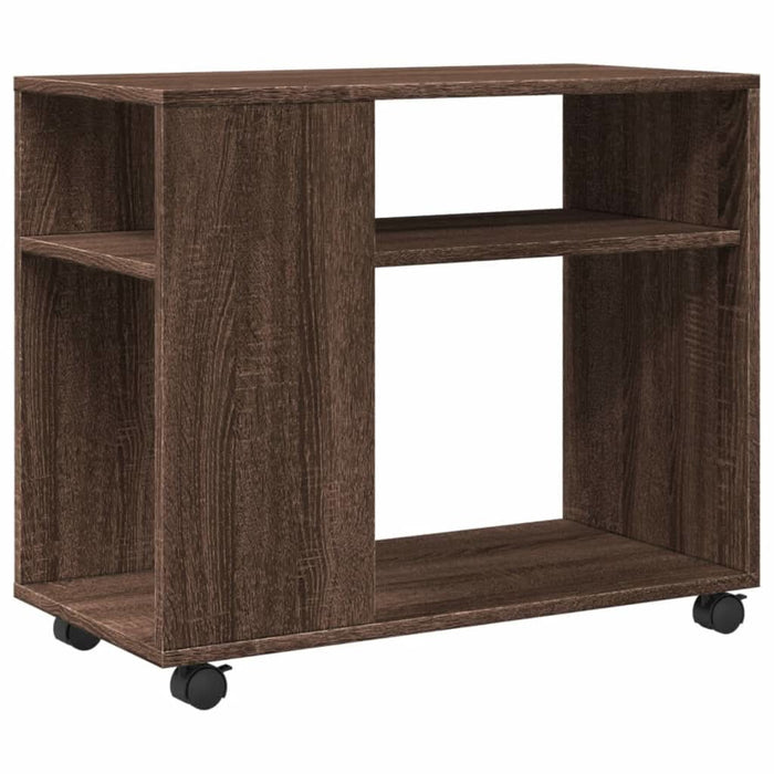 Masă laterală cu roți stejar maro 70x35x60 cm lemn compozit - WALTI WALTI