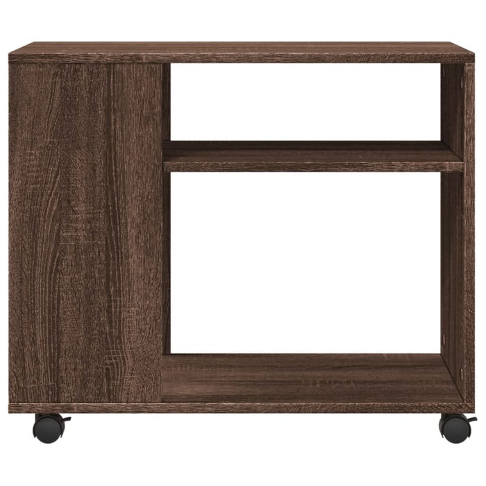 Masă laterală cu roți stejar maro 70x35x60 cm lemn compozit - WALTI WALTI