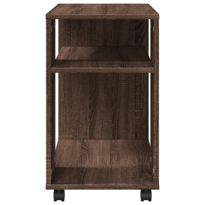 Masă laterală cu roți stejar maro 70x35x60 cm lemn compozit - WALTI WALTI