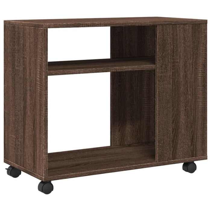 Masă laterală cu roți stejar maro 70x35x60 cm lemn compozit - WALTI WALTI