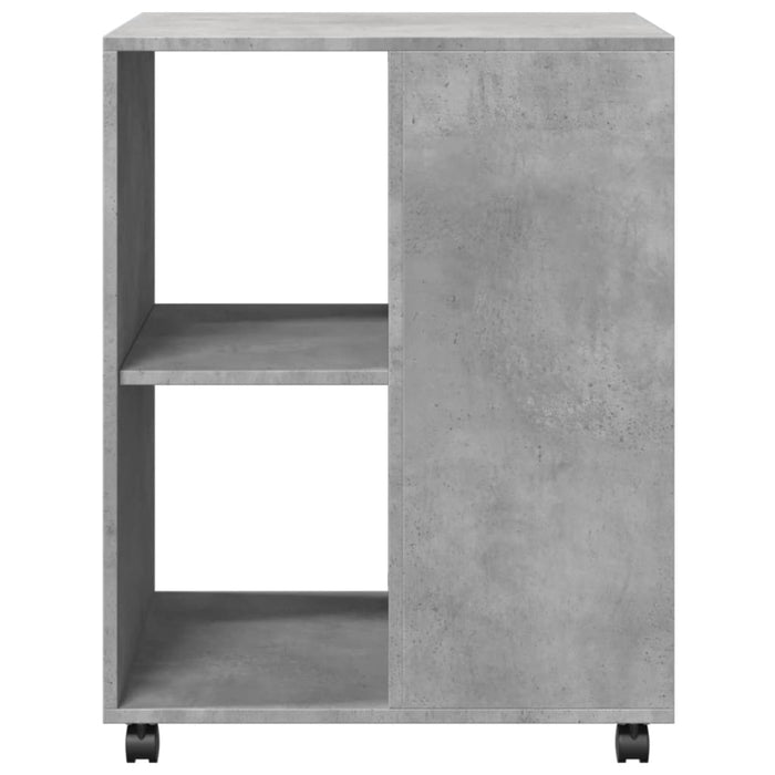 Masă laterală cu roți, gri beton, 55x60x78 cm, lemn prelucrat - WALTI WALTI