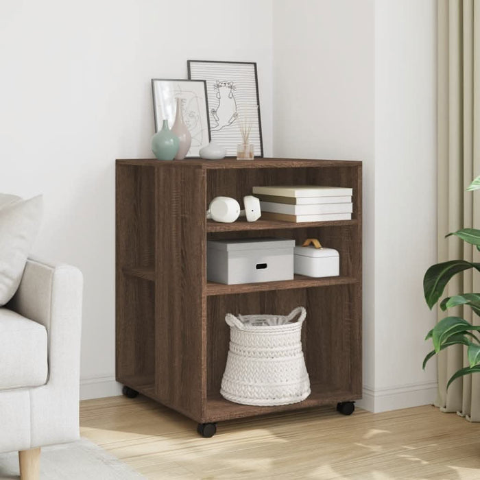 Masă laterală cu roți stejar maro 55x60x78 cm lemn prelucrat - WALTI WALTI