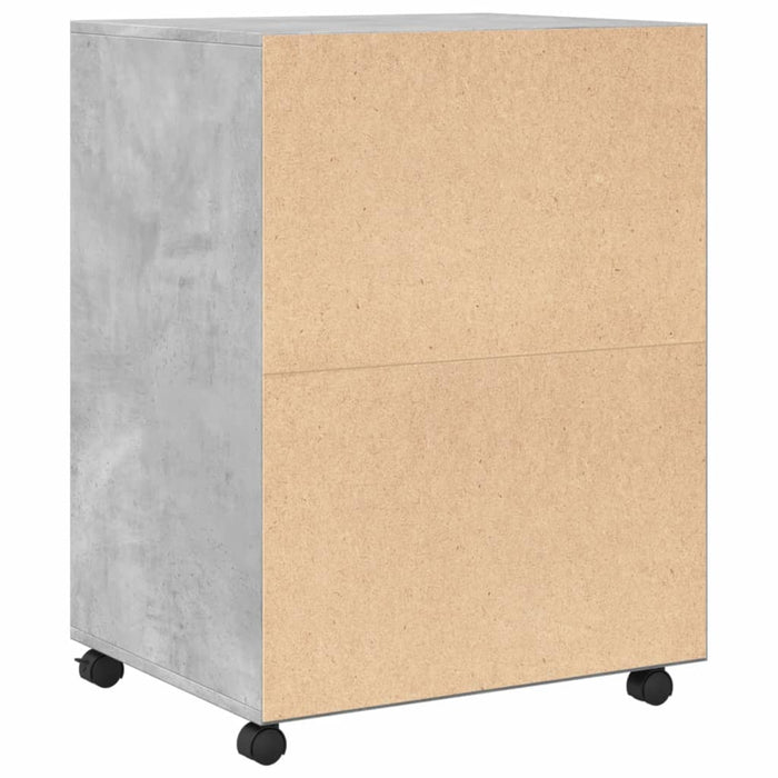 Dulap cu roți, gri beton, 60x48x81 cm, lemn prelucrat - WALTI WALTI