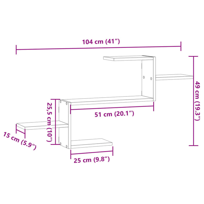 Raft de perete, lemn vechi, 104x15x49 cm, lemn prelucrat - WALTI WALTI