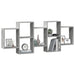 Raft de perete, gri beton, 159x18x65 cm, lemn prelucrat - WALTI WALTI
