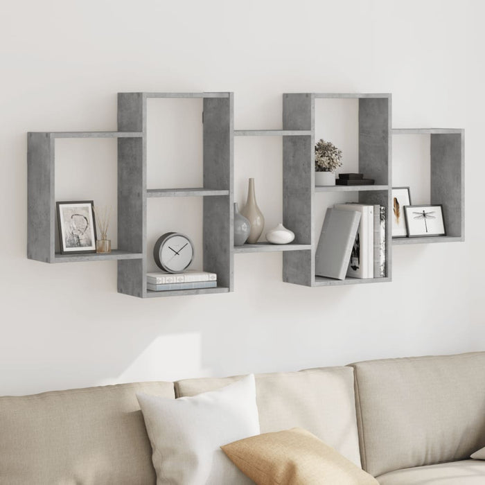 Raft de perete, gri beton, 159x18x65 cm, lemn prelucrat - WALTI WALTI