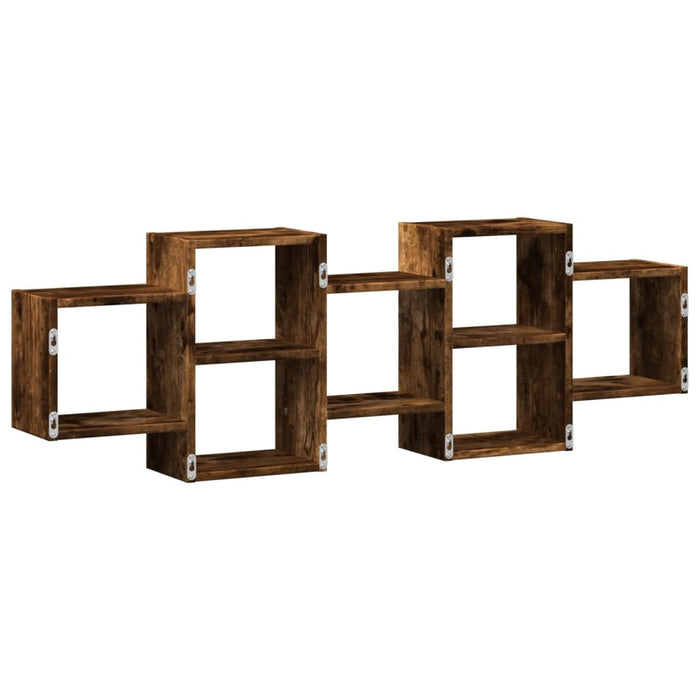 Raft de perete, stejar fumuriu, 129x18x42 cm, lemn prelucrat - WALTI WALTI
