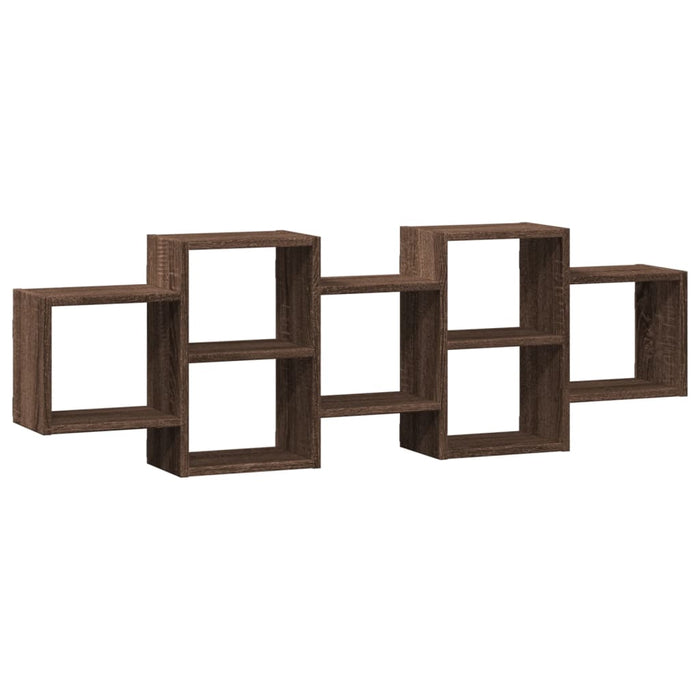 Raft de perete, stejar maro, 129x18x42 cm, lemn prelucrat - WALTI WALTI