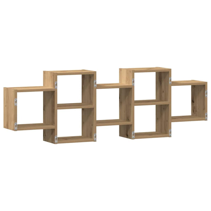 Raft de perete, lemn artizanal, 129x18x42 cm, lemn prelucrat - WALTI WALTI