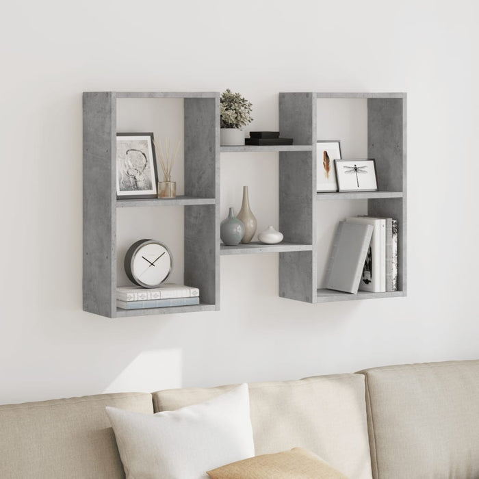 Raft de perete, gri beton, 96x18x60 cm, lemn prelucrat WALTI
