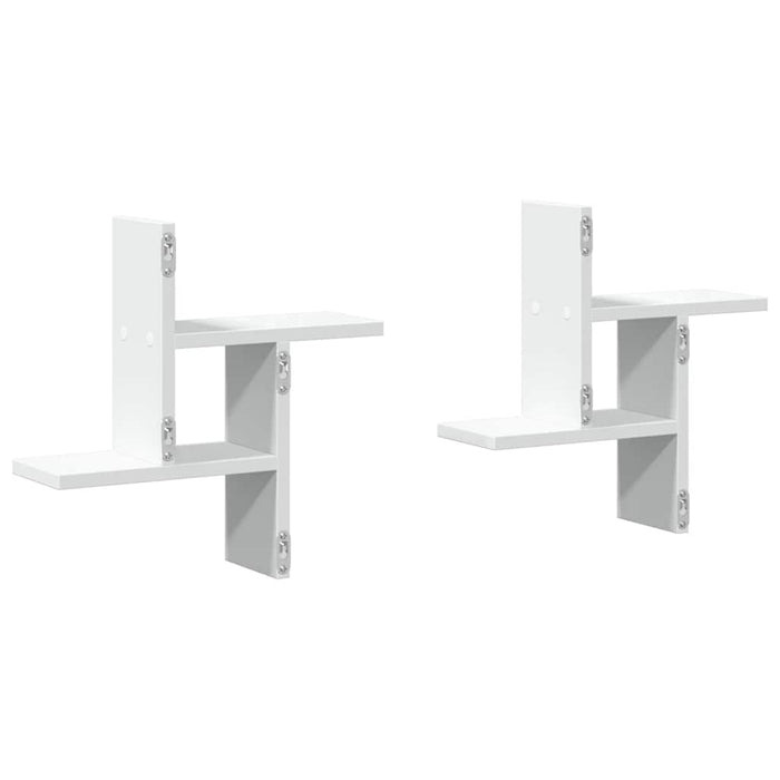 Rafturi de perete, 2 buc., alb, 38x12x38 cm, lemn prelucrat - WALTI WALTI