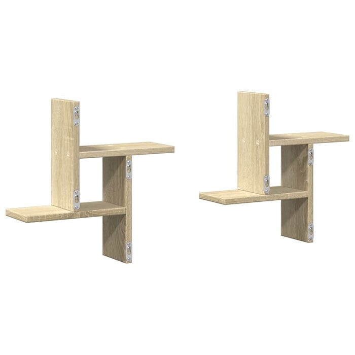 Rafturi perete 2 buc. stejar sonoma 38x12x38 cm lemn prelucrat - WALTI WALTI