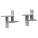 Rafturi perete, 2 buc., gri beton, 38x12x38 cm, lemn prelucrat - WALTI WALTI