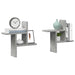 Rafturi perete, 2 buc., gri beton, 38x12x38 cm, lemn prelucrat - WALTI WALTI