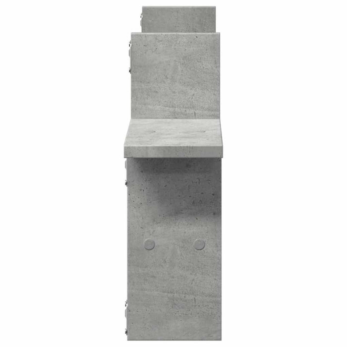 Rafturi perete, 2 buc., gri beton, 38x12x38 cm, lemn prelucrat - WALTI WALTI
