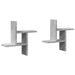 Rafturi perete, 2 buc., gri beton, 38x12x38 cm, lemn prelucrat - WALTI WALTI