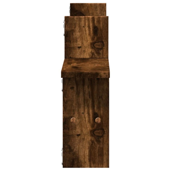 Rafturi perete 2 buc. stejar fumuriu 38x12x38 cm lemn prelucrat - WALTI WALTI