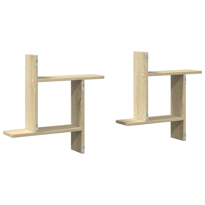 Rafturi perete 2 buc. stejar sonoma 50x12x50 cm lemn prelucrat - WALTI WALTI