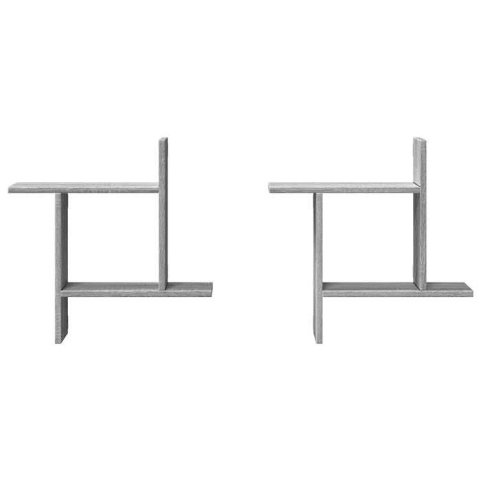 Rafturi de perete 2 buc. gri sonoma, 50x12x50 cm lemn prelucrat - WALTI WALTI