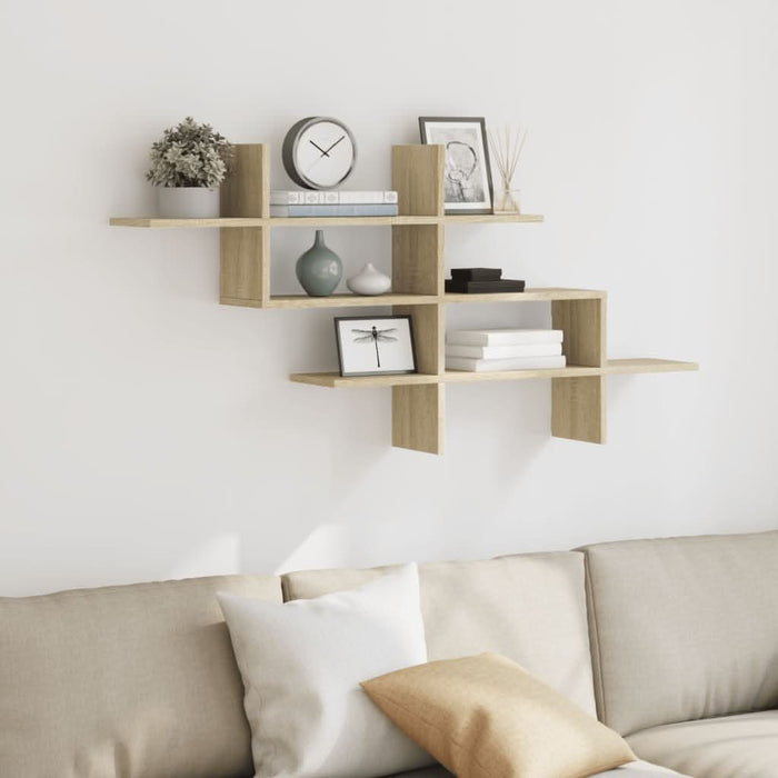 Raft de perete, stejar sonoma, 124,5x18x60,5 cm, lemn prelucrat - WALTI WALTI