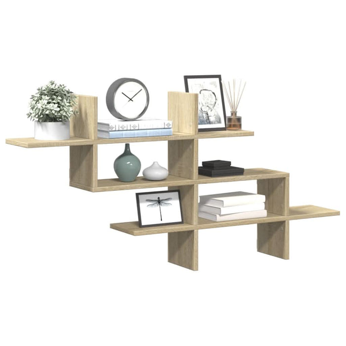 Raft de perete, stejar sonoma, 124,5x18x60,5 cm, lemn prelucrat - WALTI WALTI
