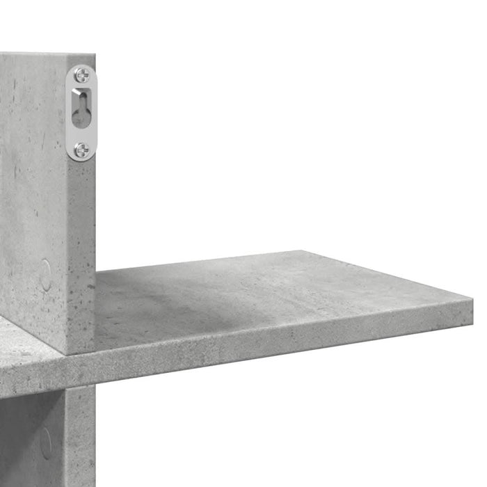 Raft de perete, gri beton, 124,5x18x60,5 cm, lemn prelucrat - WALTI WALTI