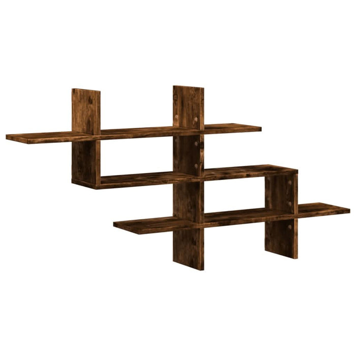 Raft perete, stejar fumuriu, 124,5x18x60,5 cm, lemn prelucrat - WALTI WALTI