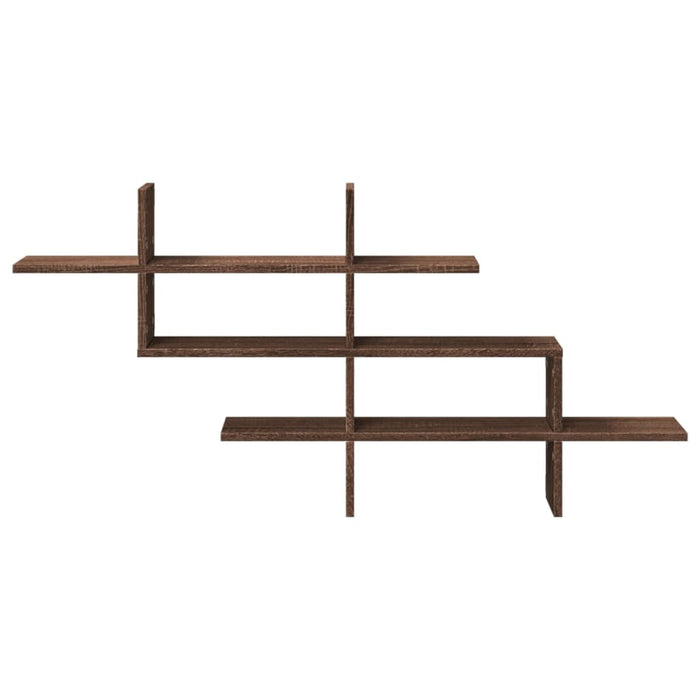 Raft de perete, stejar maro, 124,5x18x60,5 cm, lemn prelucrat WALTI