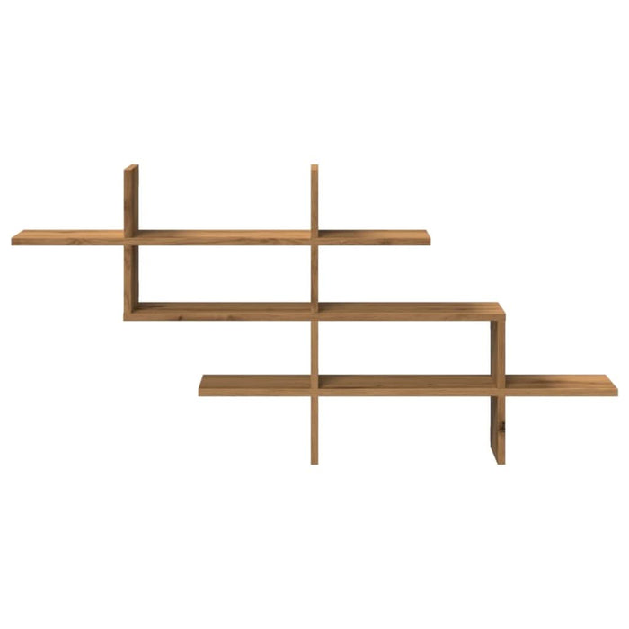 Raft de perete stejar artizanal 124,5x18x60,5 cm lemn prelucrat - WALTI WALTI