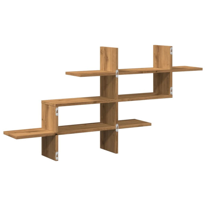 Raft de perete stejar artizanal 124,5x18x60,5 cm lemn prelucrat - WALTI WALTI