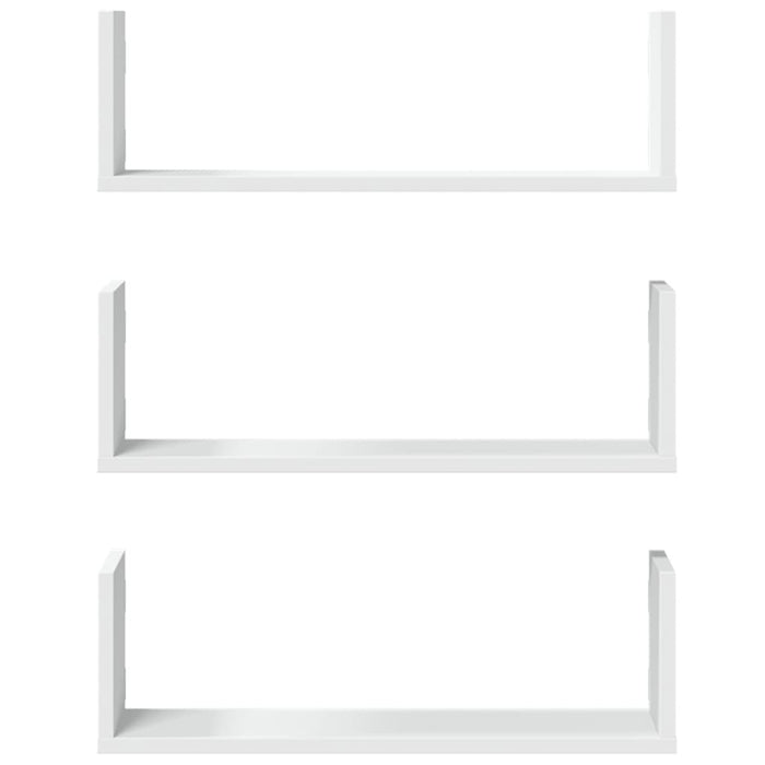 Rafturi de perete, 3 buc., alb, 58x18x18 cm, lemn prelucrat WALTI