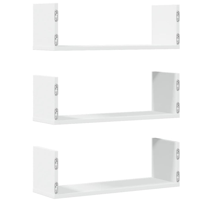 Rafturi de perete, 3 buc., alb, 58x18x18 cm, lemn prelucrat WALTI