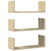 Rafturi perete 3 buc. stejar sonoma 58x18x18 cm lemn prelucrat - WALTI WALTI