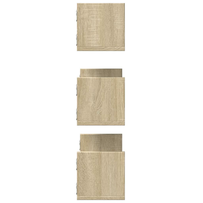 Rafturi perete 3 buc. stejar sonoma 58x18x18 cm lemn prelucrat - WALTI WALTI