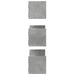 Rafturi perete, 3 buc., gri beton, 58x18x18 cm, lemn prelucrat - WALTI WALTI