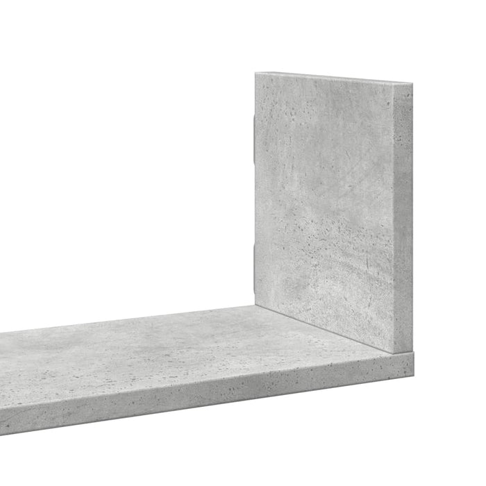 Rafturi perete, 3 buc., gri beton, 58x18x18 cm, lemn prelucrat - WALTI WALTI