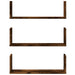 Rafturi perete 3 buc. stejar fumuriu 58x18x18 cm lemn prelucrat - WALTI WALTI
