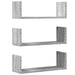 Rafturi de perete 3 buc. gri sonoma 58x18x18 cm lemn prelucrat - WALTI WALTI