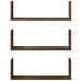 Rafturi de perete 3 buc. stejar maro 58x18x18 cm lemn prelucrat - WALTI WALTI