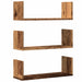 Rafturi perete, 3 buc., lemn vechi, 58x18x18 cm, lemn prelucrat - WALTI WALTI