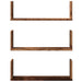 Rafturi perete, 3 buc., lemn vechi, 58x18x18 cm, lemn prelucrat - WALTI WALTI