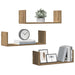 Rafturi perete 3buc. stejar artizanal 58x18x18cm lemn prelucrat - WALTI WALTI