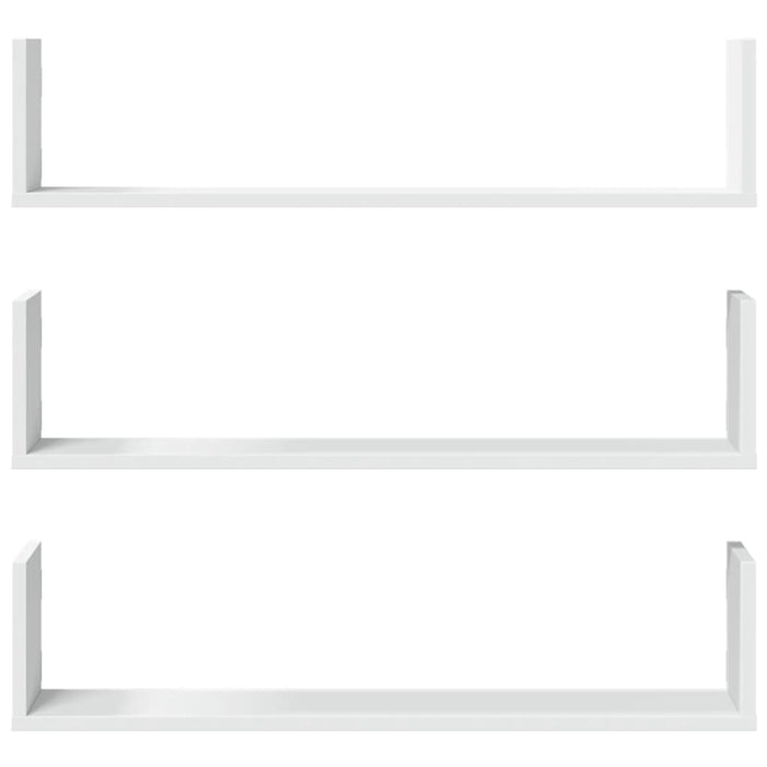 Rafturi de perete, 3 buc., alb, 80x18x18 cm, lemn prelucrat WALTI