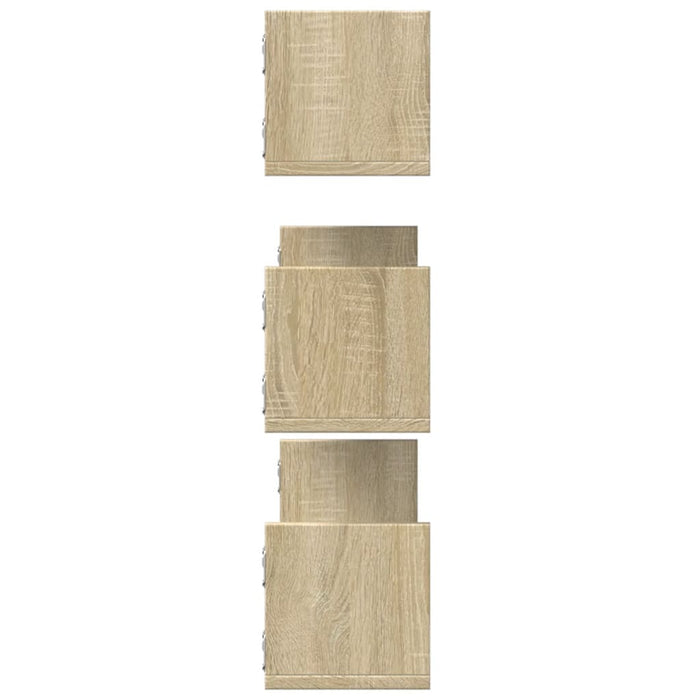 Rafturi perete 3 buc. stejar sonoma 80x18x18 cm lemn prelucrat - WALTI WALTI