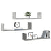 Rafturi perete, 3 buc., gri beton, 80x18x18 cm, lemn prelucrat - WALTI WALTI