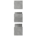 Rafturi perete, 3 buc., gri beton, 80x18x18 cm, lemn prelucrat - WALTI WALTI