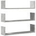 Rafturi perete, 3 buc., gri beton, 80x18x18 cm, lemn prelucrat - WALTI WALTI